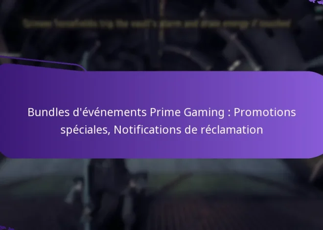 Bundles d’événements Prime Gaming : Promotions spéciales, Notifications de réclamation