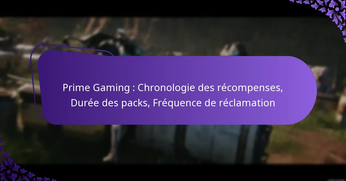 Prime Gaming : Chronologie des récompenses, Durée des packs, Fréquence de réclamation