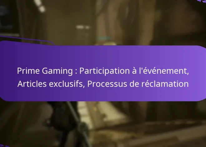 Prime Gaming : Participation à l’événement, Articles exclusifs, Processus de réclamation