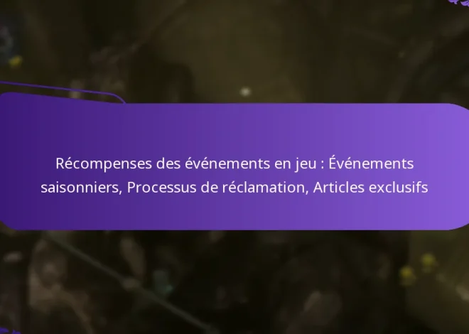 Récompenses des événements en jeu : Événements saisonniers, Processus de réclamation, Articles exclusifs