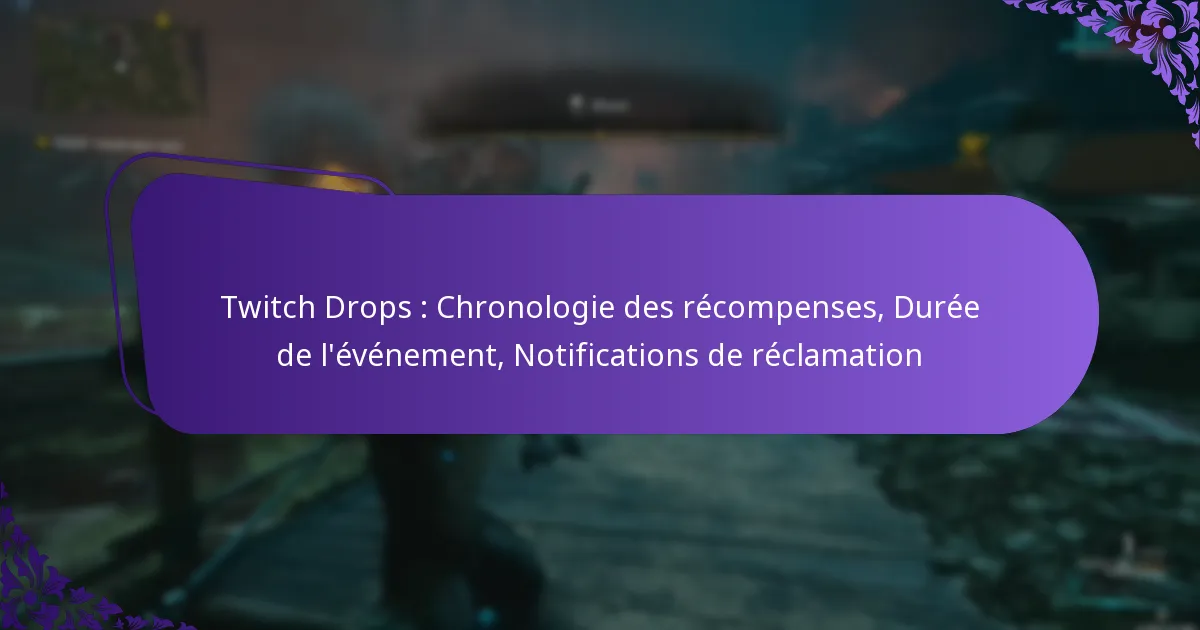 Twitch Drops : Chronologie des récompenses, Durée de l’événement, Notifications de réclamation